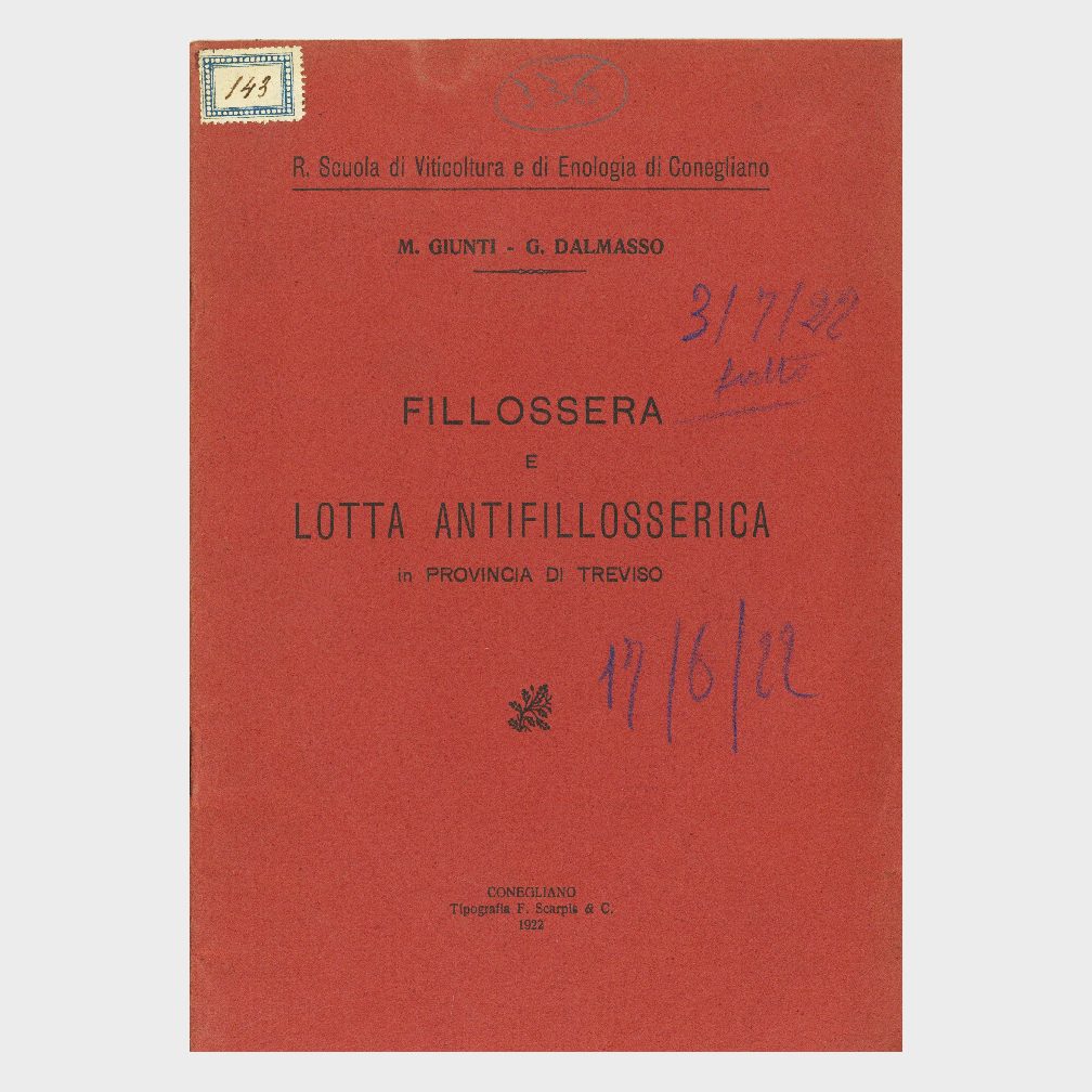 Book Cover: FILLOSSERA E LOTTA ANTIFILLOSSERICA ( PROV. DI TREVISO )